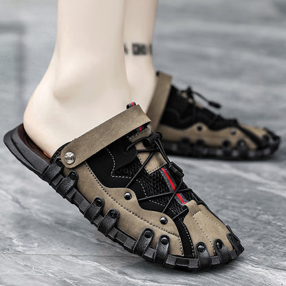 Men plus size Baotou casual sandals summer soft-sole non-slip outdoor beach shoes fashion youth outdoor dual-use sports slippers