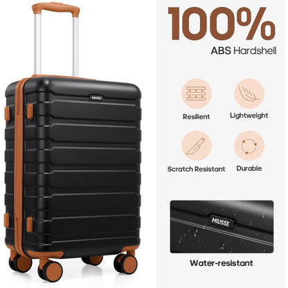 Men's & Women's 20 Inch Hardshell Luggage Set with Backpack, Airline Approved Carry-On 22x14x9 for Travel and Weekend Getaways