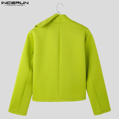 Stylish Casual Style Tops INCERUN New Men Deconstruction Design Solid Loose Jackets Handsome Male Long Sleeved Jackets Coat 2025