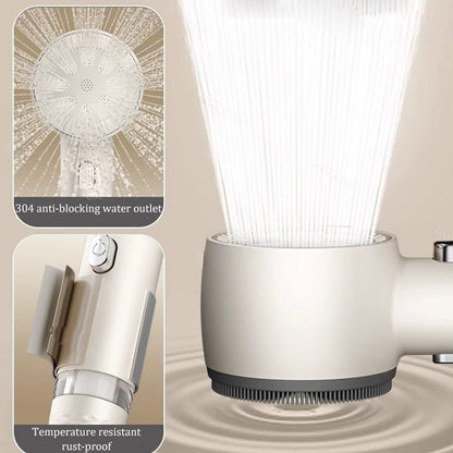 Novo Chuveiro de Mão com Filtro de Chuveiro, Impulsionador de Chuveiro, Grande Saída de Água, Purificador Universal, Conjunto de Chuveiro para Banheiro e Casa
