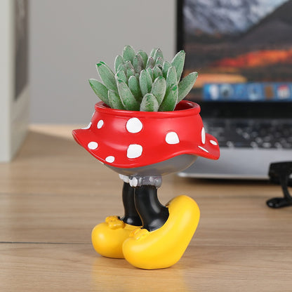 Vaso de Flores de 9 cm da Disney Mickey Mouse Saia Vaso de Flores Criativo Modelo de Vestido de Desenho Animado Suculentas Vaso de Plantas Enfeites de Jardim Vasos de Flores Engraçados Decoração