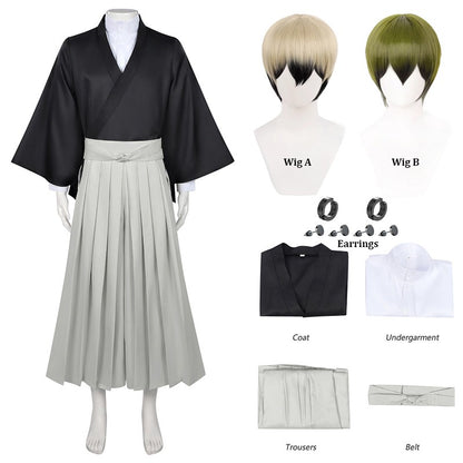 Anime Zenin Naoya Cosplay Costume Wig Earrings Jujutsu The Culling Game Uniform Halloween Carnival Party Role Playing Outfit