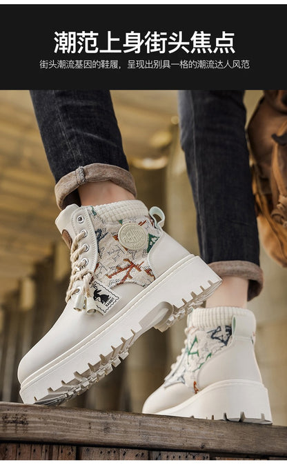 Men's boots four season classic big head casual boots soft sole non-slip breathable Joker high-top outdoor comfort tooling boots