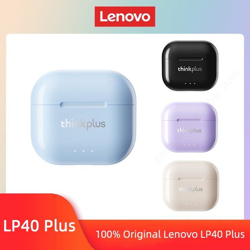 Original Lenovo LP40 Plus Earphones TWS LP40 II Wireless Bluetooth 5.3 Headphones Sport Noise Reduction Touch Control Earbus New
