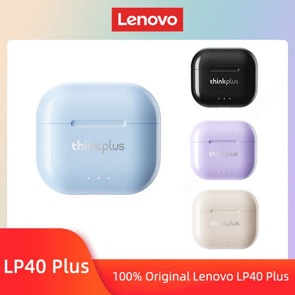 Original Lenovo LP40 Plus Earphones TWS LP40 II Wireless Bluetooth 5.3 Headphones Sport Noise Reduction Touch Control Earbus New