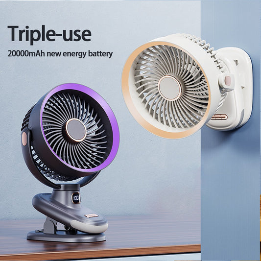 Portable Wall Mounted Desktop Fan Free Angle Adjustment Clip Mini Charging Air Circulating Fan
