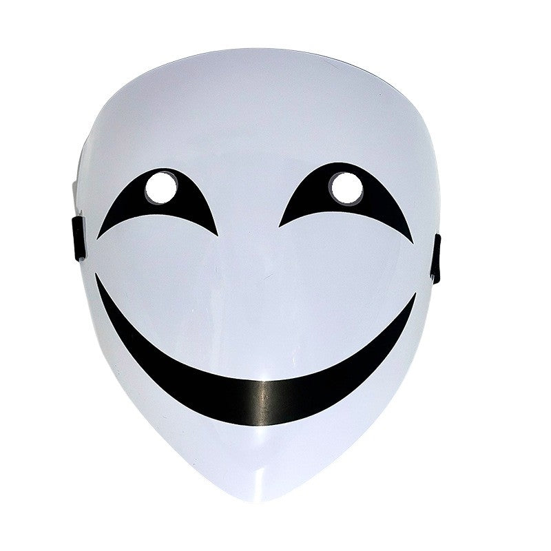5 Pcs Creepy White Halloween Full Face Mask, Scary Smile / Sad / Cross Eye Print Mask for Adults Halloween Costume and Party