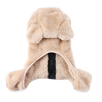 Soft Fleece Dog Clothes Winter Four Legs Covered  Plush Pet Coat D-Ring Zipper Puppy Jacket Autumn Overall For Small Middle Dog