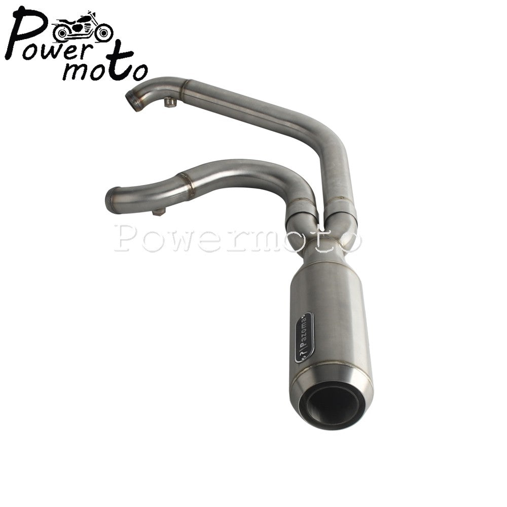 Motorcycles 2-Into-1 Exhaust Muffler Pipes Tube For Harley Dyna Fat Bob Low Rider S Street Bob Wide Super Glide FXD 2006-2017