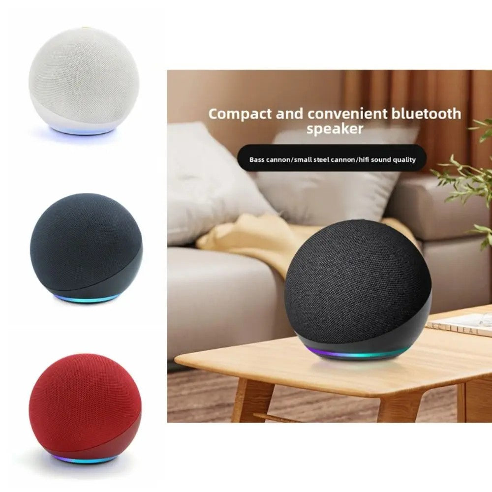 Alaxe Mini Alto-falante Bluetooth Echo Dot 5ª Geração Exterior Sem Fio Bluetooth Mini Alto-falante RGB Subwoofer Esférico para Casa