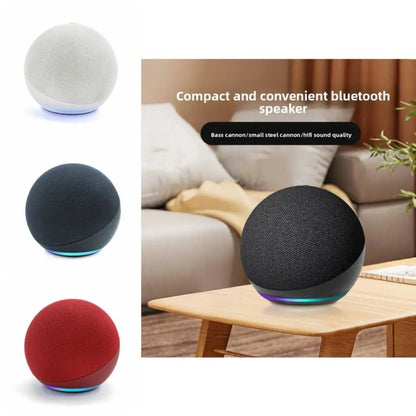 Alaxe Mini Alto-falante Bluetooth Echo Dot 5ª Geração Exterior Sem Fio Bluetooth Mini Alto-falante RGB Subwoofer Esférico para Casa