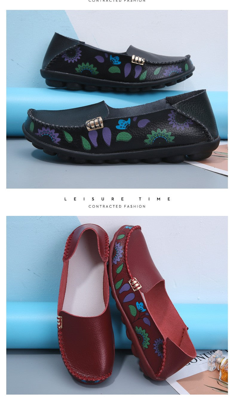 New Moccasins Women Flats Spring Female Leather Loafers Slip on Ballerina Women Casual Shoes Zapatos Mujer Plus Size 35-46