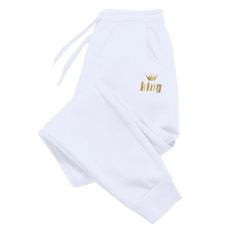 Calças de Moletom Masculinas King Printing Calças Casuais Esportes Ao Ar Livre Calças de Corrida Outono Inverno Calças Masculinas Diárias Roupa Esportiva Fitness 2025