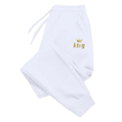 Calças de Moletom Masculinas King Printing Calças Casuais Esportes Ao Ar Livre Calças de Corrida Outono Inverno Calças Masculinas Diárias Roupa Esportiva Fitness 2025