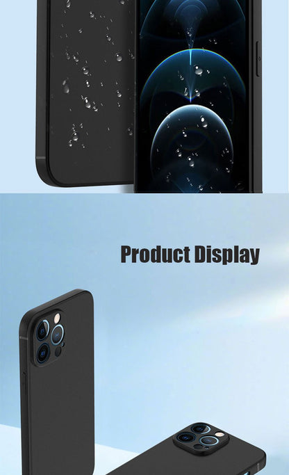 Capa de Telefone Preta de Luxo para iPhone 16 15 14 11 12 13 Pro Max 7 8 Plus 13 Mini 16E SE 2022 Xr X Xs Capa Traseira Fosca Macia