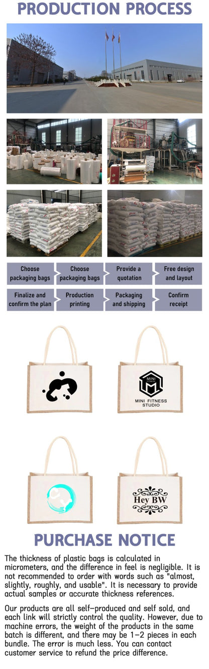 10 custom cotton and linen handbags, linen splicing bags, canvas shopping bags, clothing storage bags, printed logo