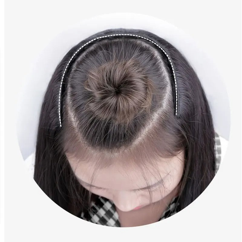 Meia Peruca Cacheada Longa Ondulada em U para Mulheres 60 cm Natural Feminina Peruca Longa Preta Marrom Extensões de Cabelo Sintético Resistente ao Calor