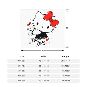 Hello Kitty Ride a Bike Plush Blankets  Awesome Throw Blankets for  Sofa Bedding Lounge 150*125cm Bedspread