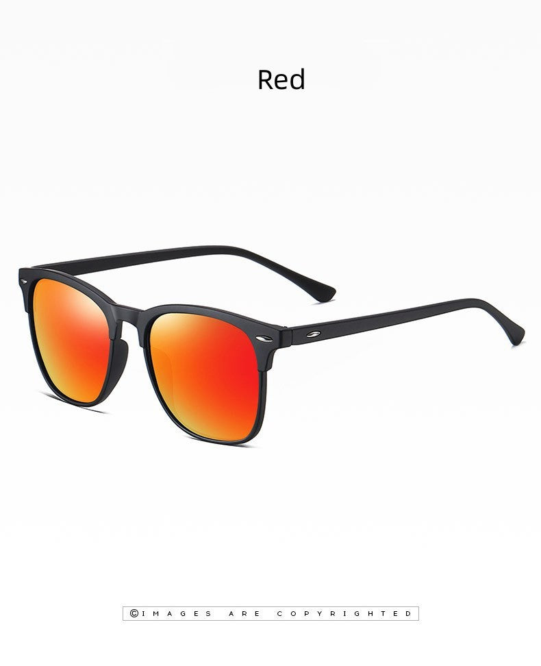 New Polarized Sunglasses Women Black Plastic Full Frame Square Sun Glasses Men Out Door Sun Eyewear Fashionable Eyeglass Uv400