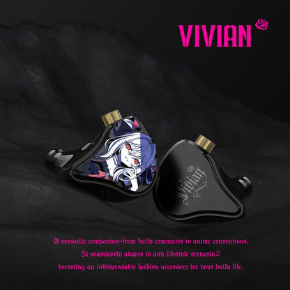 Fone de Ouvido Intra-auricular CVJ Vivian com Driver Dinâmico de 10mm adequado para Música e Jogos Cabo Removível de 0,78mm Qualidade de Som HiFi