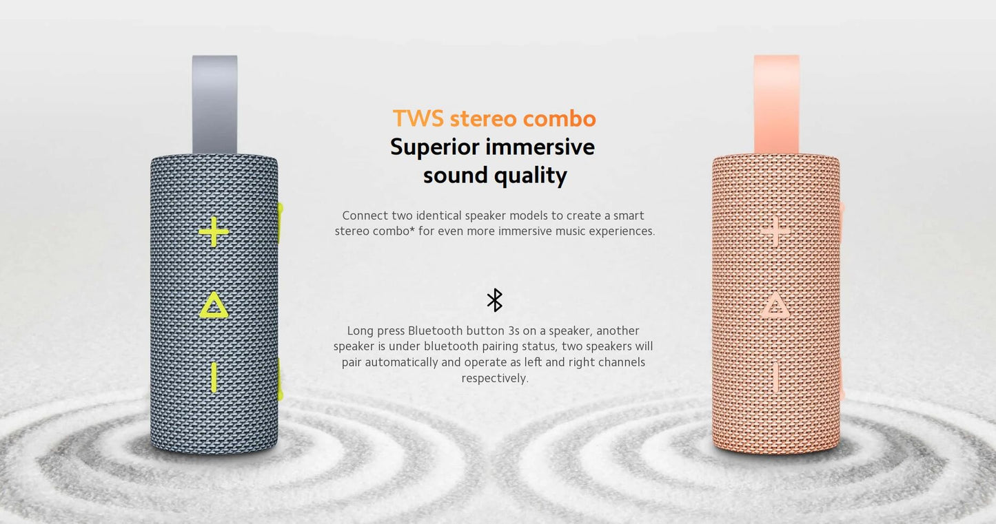 NOVA Xiaomi Sound Pocket IP67 Bluetooth 5.4 Alto-falante Portátil Combo Estéreo TWS 1000mAh 10 Horas de Bateria de Longa Duração Microfone