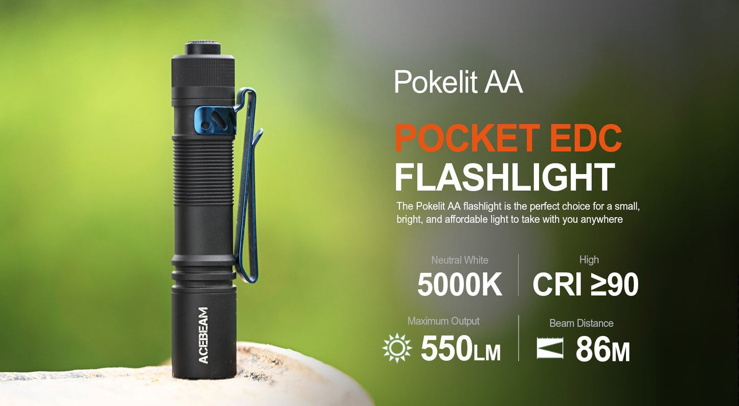 ACEBEAM pokelit AA 14500 Flashlight AA torch 1000 lumen outdoor keychain mini flashlight rechargeable 280 meters flashlight