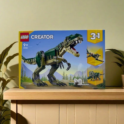 31151 LEGO T. rex, Brinquedo 3 em 1 de T-Rex LEGO - Conjunto de Construção de Brinquedo de Dinossauro para Crianças, Meninos e Meninas, Maiores de 9 Anos - 3 Opções de Construção