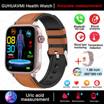 2025 Novo Para XIAOMI ECG+PPG Gordura Sanguínea Ácido Úrico Saúde Smartwatch Masculino Feminino Frequência Cardíaca Pressão Arterial Chamada Bluetooth Relógio Inteligente