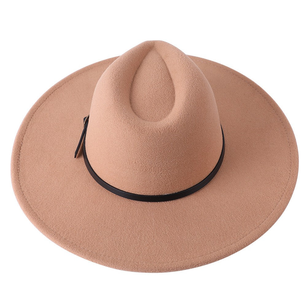 Wool Warm Wide Brim Fedora Hats Women Solid Color Top Jazz Felt Hat For Men Panama Gamble Yellow Hats