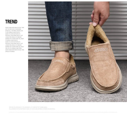 Fashionable Warm Winter Loafers Comfortable Walking Shoes Soft Lightweight Gift for Dad Suitable for Middle-Aged And Elderly Men