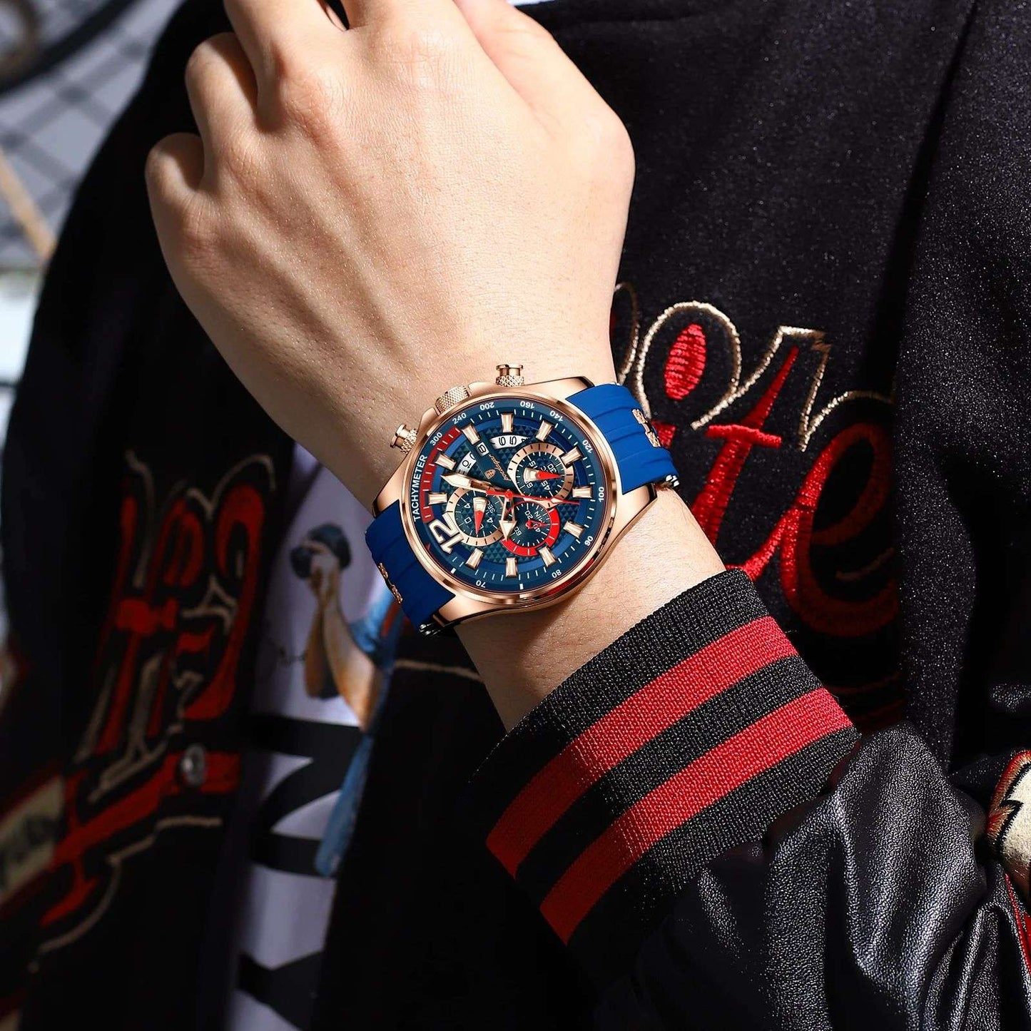 POEDAGAR Luxury Military Men Watch Calendar Chronograph Waterproof Luminous Man Wristwatch Fashion Silicone Quartz Men's Watches