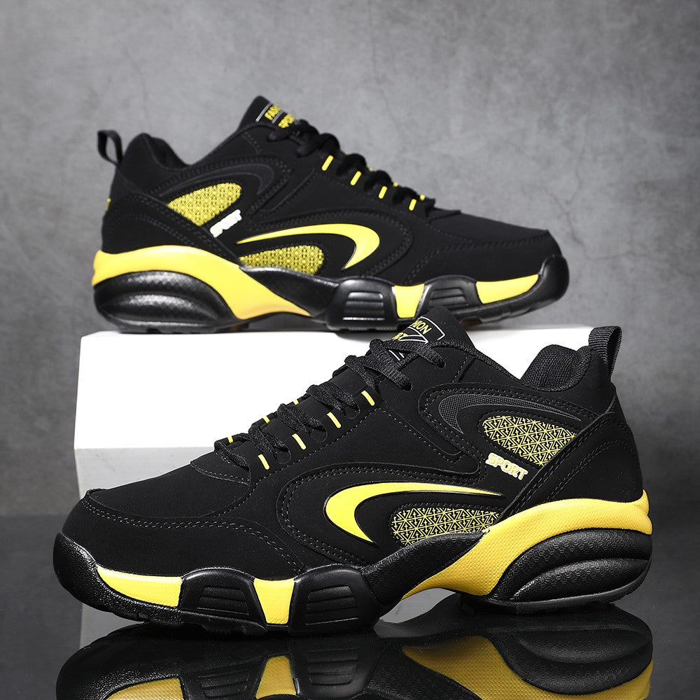 Plus Size Men's Trendy Colour Block Sneakers, Comfy Non Slip Lace Up Casual Durable Shoes For Men's Outdoor Activities