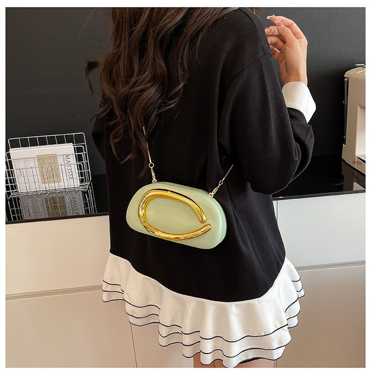 Women's Shoulder Bag, Crossbody Evening Clutch, Chain Design Handbag Purse, Stylish Ladies' Accessory for Parties & Events