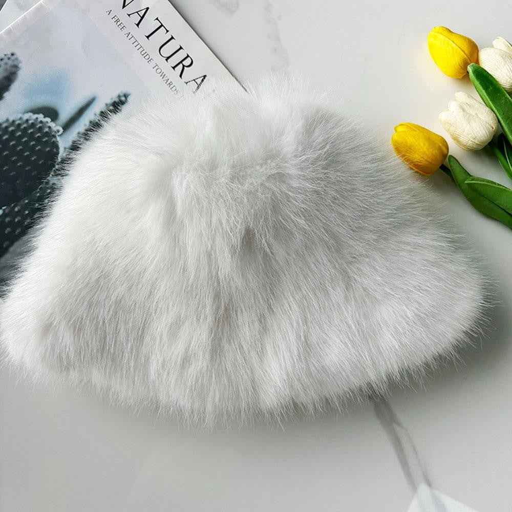 Winter Fluffy Fur Bucket Hat For Women Warm Plush Fisherman Hat Thicken Plush Ear Protection Cap Outdoor Windproof Panama Caps