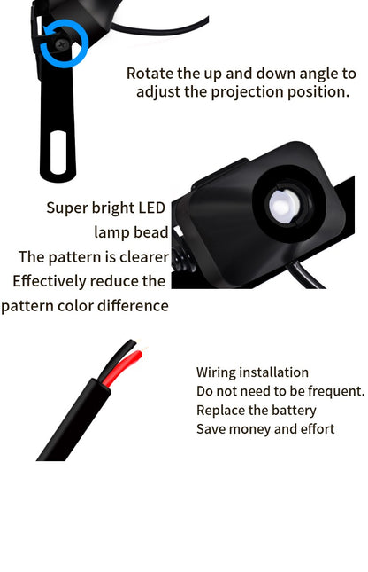 Luzes de Projeção Traseira de LED para Motocicleta Olho de Diabo Luzes de Chão para Veículos Elétricos Luzes Ambiente de LED Luz de Aviso de Alto Brilho