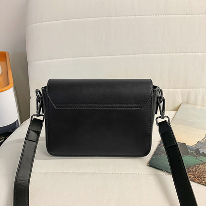 Single Shoulder Bag, Men's Genuine Cowhide Leather, Niche Design, Casual Crossbody Bag, Trendy Texture, Small Square Bag