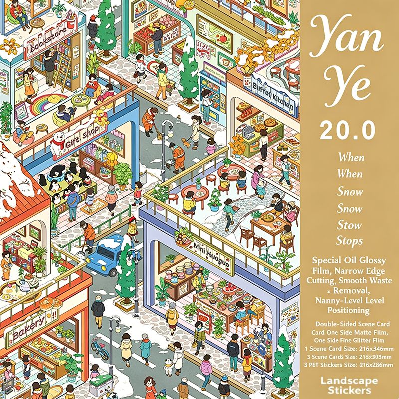 Kawaii Large Edition Series 3D Landscape Stickers DIY Pocket House Scene Stickers Handmade Account Stickers Party Festival Gifts