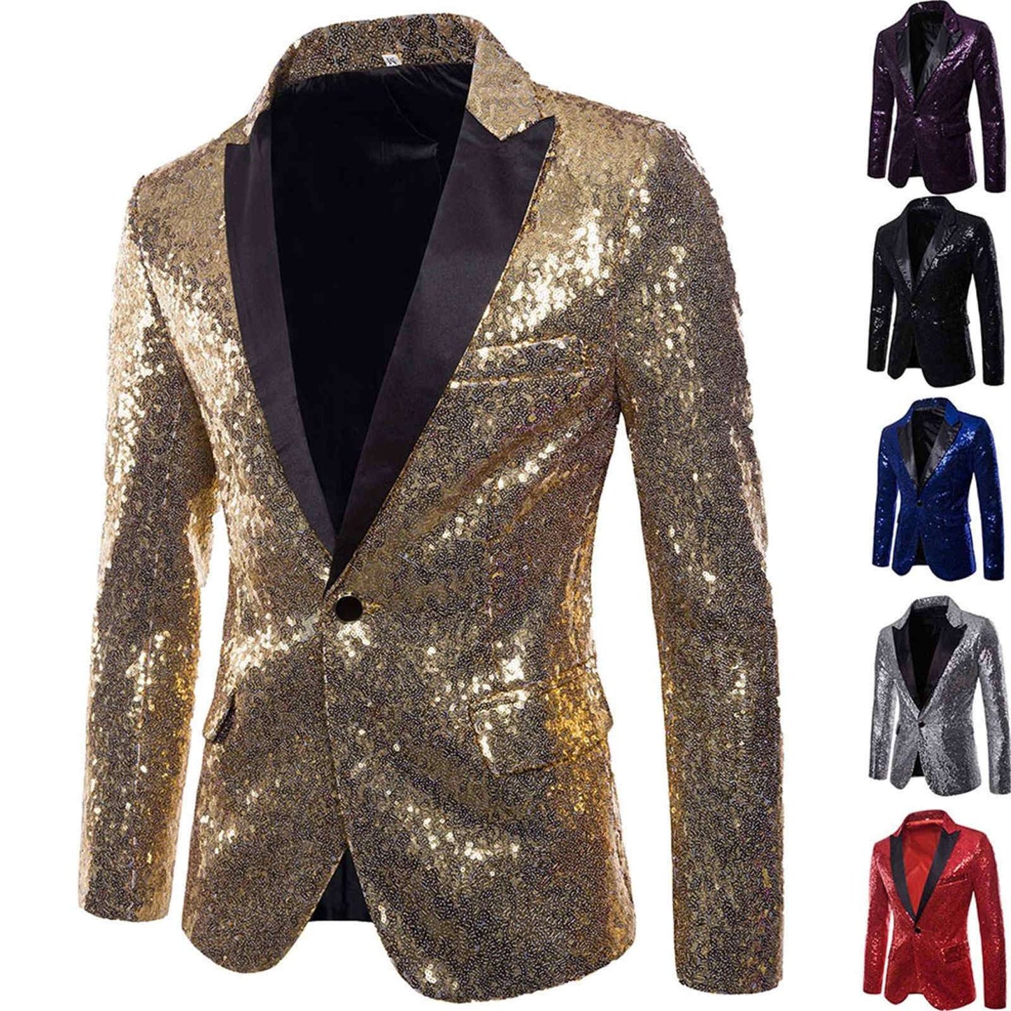 Trendy Sequin Men'S Sequin Jackets Charm One Button Stage Performance Red Sliver Black Blazers Coat Male Glitters Formal Suit