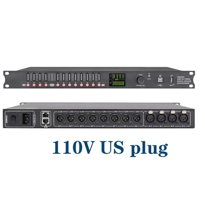 DP48X Processador de Áudio Digital Profissional 4 Entradas 8 Saídas Processador Drive Rack com RIR DEQ Sistema de Gerenciamento de Alto-falantes 192KHZ