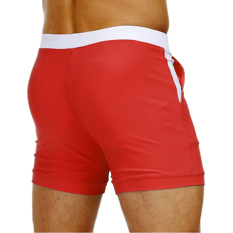 MAGCOMSEN Men's Swimwear Shorts Summer Quick Dry Swimming Trunks Surf Board Shorts Boxer Briefs Swimsuit Beach Sunbathing Shorts