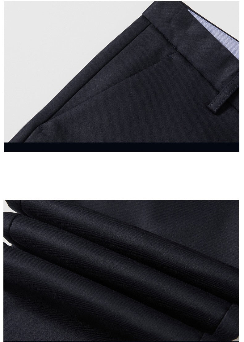 Flannel Thick Men's Casual Pants Navyblue Winter New Fleece Business Stretch Warm Plush Trousers Brand Slim Straight Male Pants