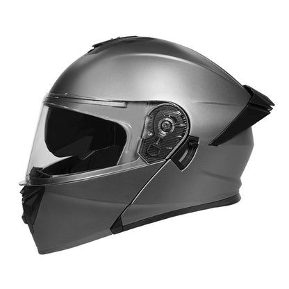 Capacete de motocross personalizado com lentes duplas elegantes para ambos os sexos, certificado pelo DOT e material ABS