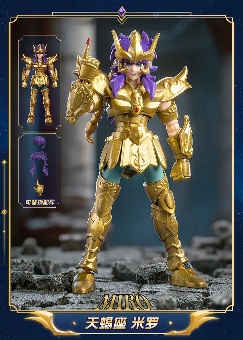 Blokees Galaxy Versão Gold Saint Boneco de Ação Libra Dohko Sagitário Campeão Seiya Mu Aiolia Brinquedos de Montar Presente Infantil