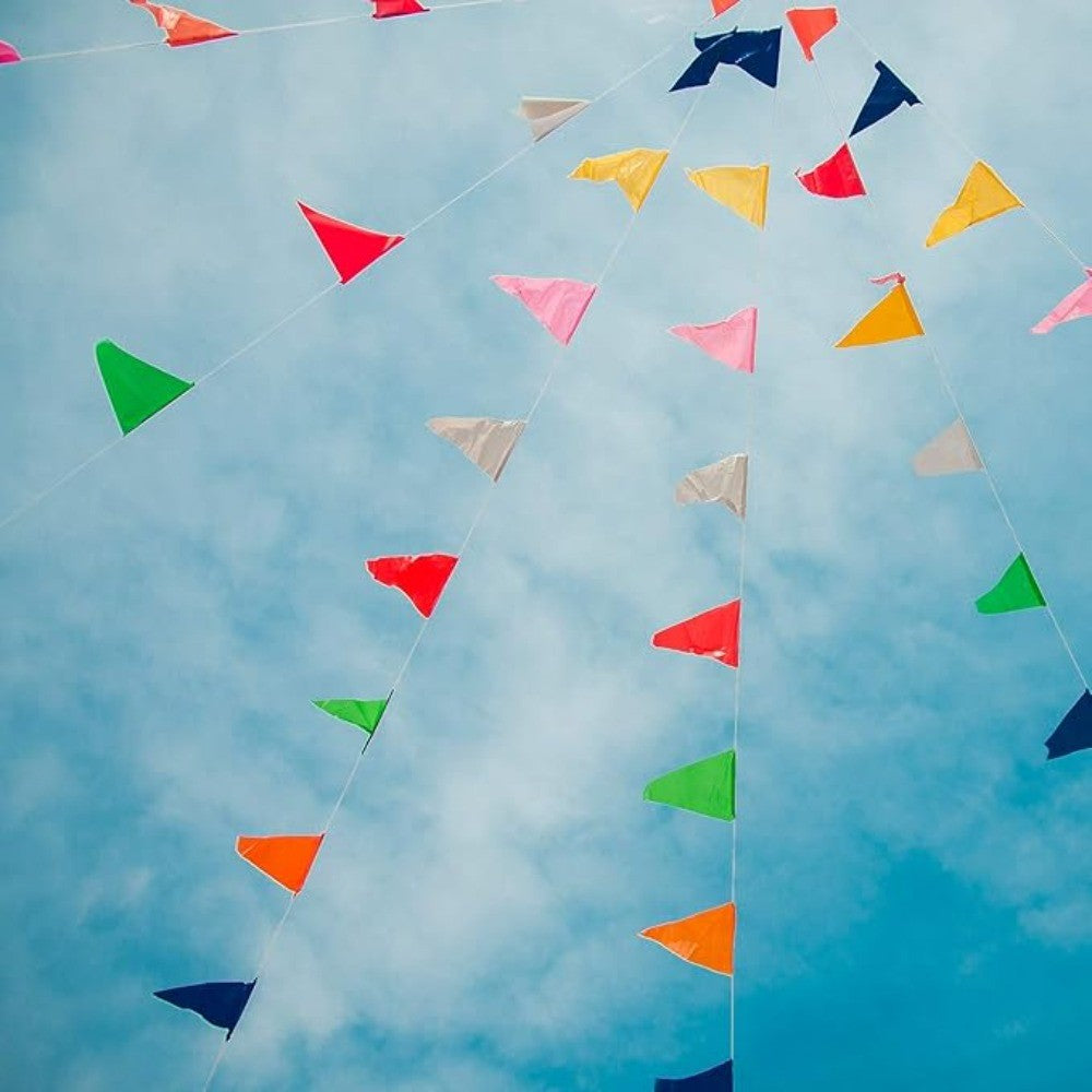 50-1000mm Colorful Pennants Banner Flag Triangle Flag Bunting for Outdoor Opening Festival Celebration, Wedding Rope Party
