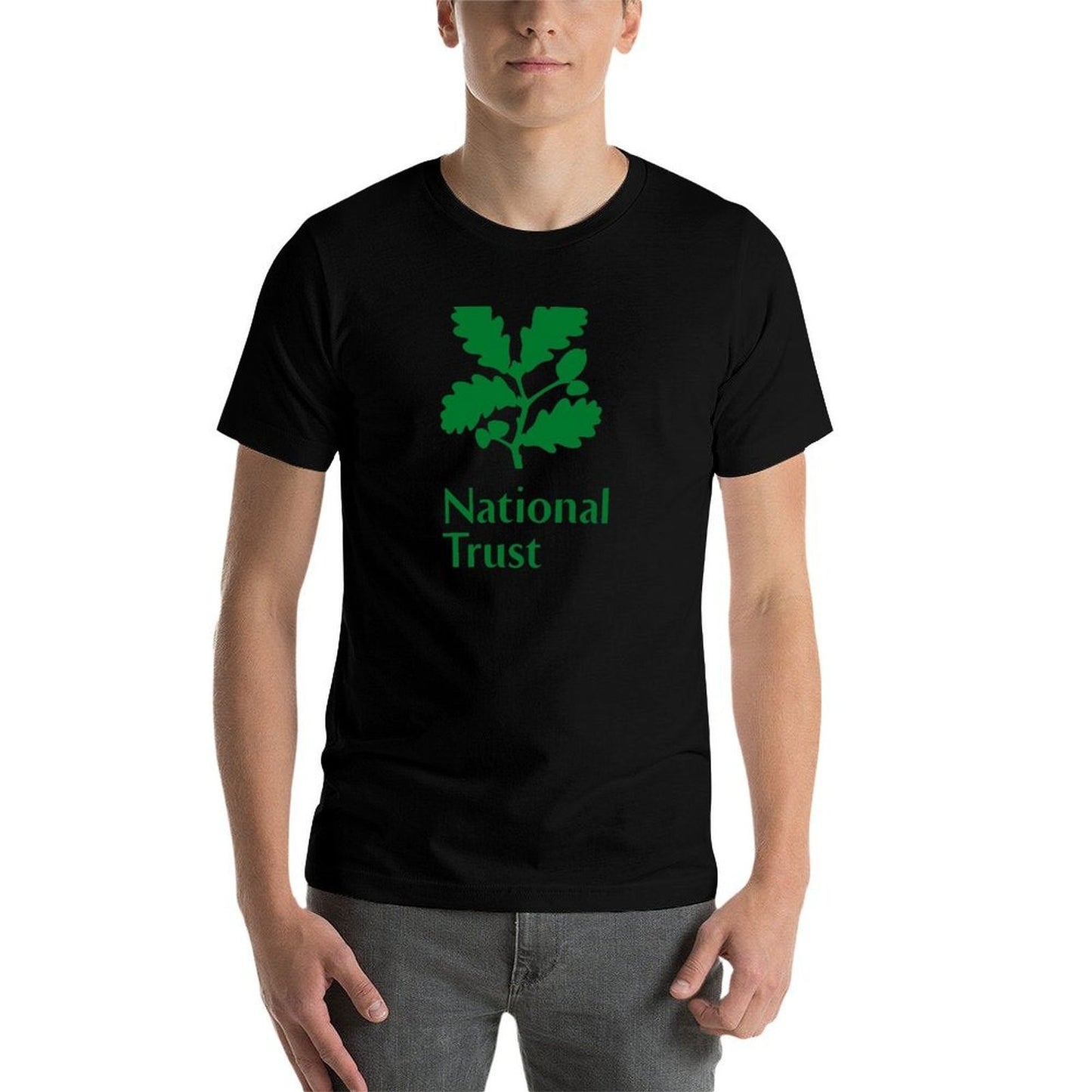 National Trust green logo T-Shirt t shirt man cotton t shirt man plain T-Shirt