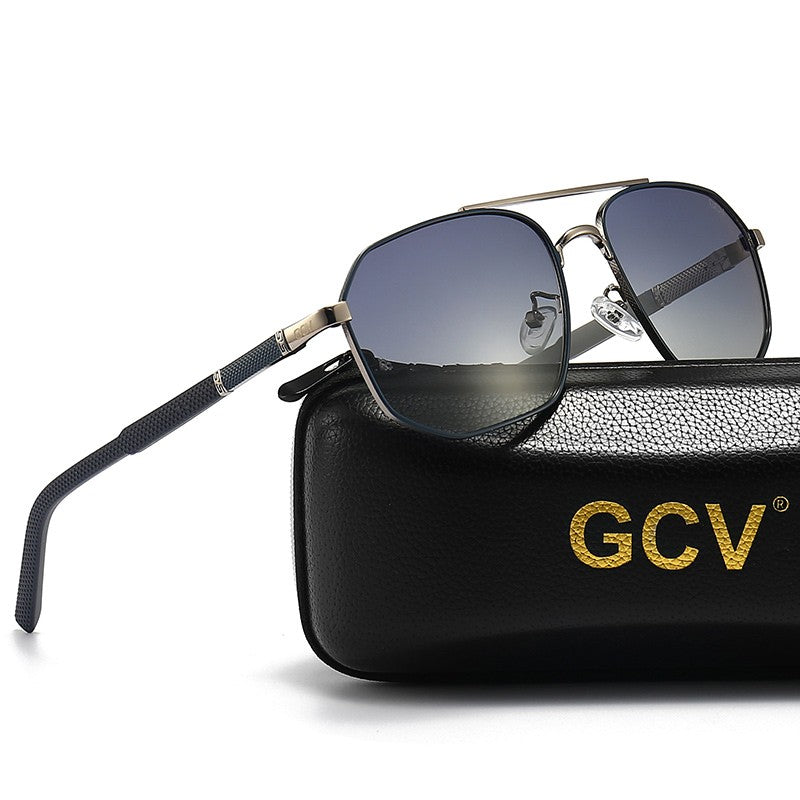 GCV 2025 Óculos de Sol Polarizados Clássicos Masculinos Modelo Piloto Quadrado Armação de Metal Óculos de Sol Masculinos para Dirigir Óculos UV Bloqueador Luxo