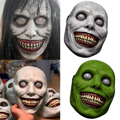Horror The Exorcist Demon Mask Smiling Face Cosplay Evil Creepy Ghost Skull Plastic For Halloween Carnival Party Costume Prop