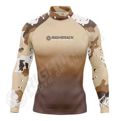 New Men's Surfing Shirt Camouflage Gradient Lycra Rashguard RIGHTTRACK Surf Sportswear Beach UV Protection Swimwear UPF50+