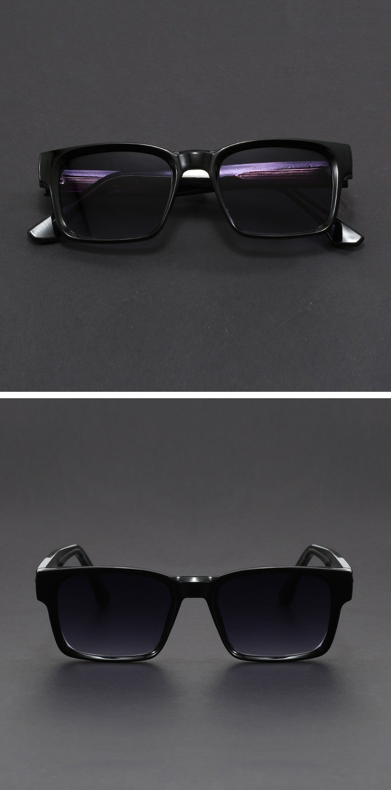 Fashionable Retro Square Black and Leopard Print Full Frame Anti-Uv Sunglasses for Men Japanese Simple Literary Style Shades