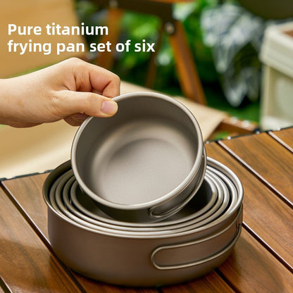 Titanium Outdoor Pot Set Picnic Camping Set Tableware Foldable Lightweight Portable Soup Pot Cooking Pot Set